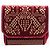 Elie Saab Borsa a tracolla in velluto bordeaux con borchie - vista 3