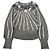 Autre Marque Pull ras du cou vintage Mariea Kim Gris/Blanc/Noir M Multicolore