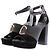 Sandali con tacco Chloé in pelle e camoscio nero