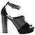 Sandali con tacco Chloé in pelle e camoscio nero - vista 2