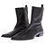 Stivaletti in pelle nera a punta Massimo Dutti Nero