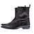 Stivaletti in pelle nera a punta Massimo Dutti Nero - vista 3