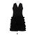 Autre Marque BITE Schwarzes kurzes Kleid mit Rüschen ohne Ärmel