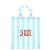 Autre Marque Borsa tote LA VESTE a righe in cotone blu e bianca