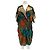 Autre Marque Buntes Seidenkimono Kleid Mehrfarben
