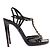 Décolleté Saint Laurent in pelle nera con perle e borchie Nero - vista 2