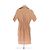 Vestido corto Magali Pascal de lino marrón con bordado blanco Castaño - vista 2
