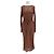 Zimmermann Strickkleid in Bronze Midi mit Langarm und Gürtel Braun