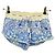 Autre Marque Pantaloncini in seta blu POUPETTE ST BARTH
