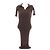 Bottega Veneta Maxikleid aus brauner Wolle mit grüner Paspel