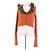 Top corto naranja Blumarine con cuello de piel sintética