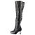 Autre Marque Botas de tacón de cuero charol Negro - vista 3