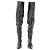 Autre Marque Botas de tacón de cuero charol Negro - vista 4