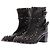 Botines Laurence Dacade de cuero negro con tacón de tachuelas