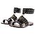 Sandali Dior in pelle nera con borchie dorate Nero