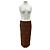 Autre Marque Jupe bi-matière marron Brown