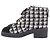 Chanel Stivali in tweed nero e bianco - vista 3