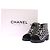 Chanel Stivali in tweed nero e bianco - vista 9