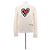 Christian Dior Cremefarbener Pullover mit Herzmotiv aus Kaschmir Beige