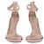 Décolleté Gianvito Rossi in satin beige con cinturini decorati - vista 4