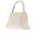 Borsa a mano By Far in pelle beige con rilievo alligatore e oro - vista 5