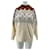 Autre Marque Braun-beige gemusterter Pullover  - Ansicht 1