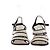 Chanel Sandali con tacco in tweed Nero - vista 4