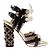 Elie Saab Sandali con tacco neri e dorati Nero - vista 3