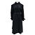 Autre Marque Schwarzer Woll-Trenchcoat mit Gürtel