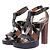 Sandali con piattaforma e tacco Lanvin in pelle verniciata nera Nero