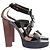 Sandali con piattaforma e tacco Lanvin in pelle verniciata nera Nero - vista 2