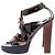 Sandali con piattaforma e tacco Lanvin in pelle verniciata nera Nero - vista 3