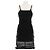 Abito corto in seta nera e pizzo Lanvin Nero