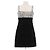 Andrew GN Schwarzes Tweedkleid mit Leder-Einsätzen
