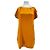 Vestido corto de seda naranja con mangas cortas Just Cavalli