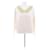 Prada Cremefarbener Pullover mit grünem Kragen aus Kaschmir Beige
