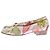 Bailarinas Hermès de lona blanca con estampado de hojas 38 Blanco - vista 3