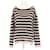 Dior Gestreifter Wollpullover Schwarz und Beige  - Ansicht 1