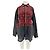 Autre Marque Camicia ETNODIUM in lino nero con ricamo rosso