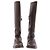 Botas Miu Miu de cuero marrón Castaño - vista 4