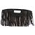 Maje Fransenhandtasche aus Raphia und Leder Schwarz