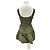 Autre Marque Vestido NIA de algodón caqui fruncido S - vista 2