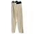 Massimo Dutti Ecru Hose mit schwarzem elastischem Bund Beige