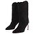 Stivali con tacco Ba&Sh in suede e pelle nera 36 Nero