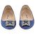 Manolo Blahnik Bailarinas de ante azul "Hangisi" - vista 5