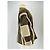 Drome Leder- und Kunstfellmantel Khaki - Ansicht 3