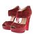 Christian Louboutin Sandali con tacco in camoscio rosso