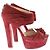 Christian Louboutin Sandali con tacco in camoscio rosso - vista 3
