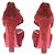 Christian Louboutin Sandali con tacco in camoscio rosso - vista 4