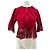 Sandro Top in camoscio e pelle rossa Rosso